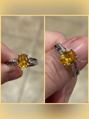 Brand NEW yellow and gold CZ design ring! $25